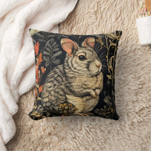 Rabbit Vintage Pattern Forest Floral Garden Cushion