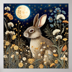 Rabbit Wall Art Wildlife Animal Poster