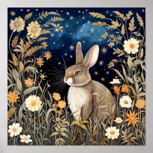Rabbit Wall Art Wildlife Animal Poster