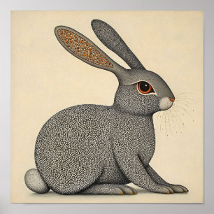 Rabbit Wall Art Wildlife Animal Poster