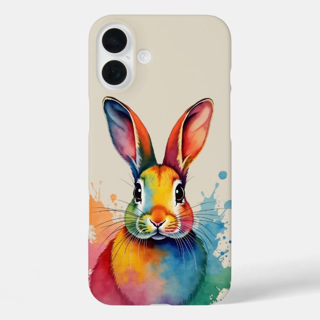 Rabbit Watercolor Art Work Case-Mate iPhone Case (Back)