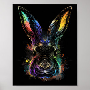 Rabbit Watercolor Bunny Hare Pet Easter Poster