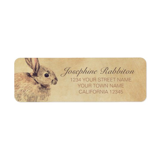 Rabbit Watercolor Sketch Return Address Label