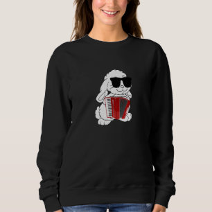 Rabbit Wearing Sunglasses Playing Accordion Sweatshirt