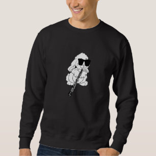 Rabbit Wearing Sunglasses Playing Oboe Sweatshirt