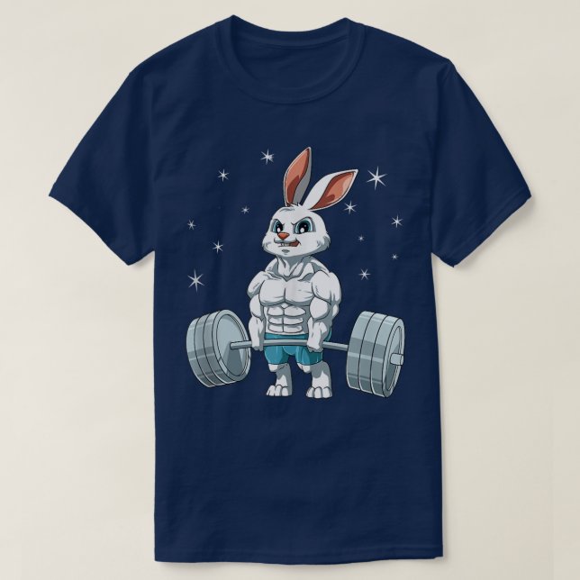 Rabbit Weightlifting Fitness Gym For A Bunny Lover T-Shirt (Design Front)