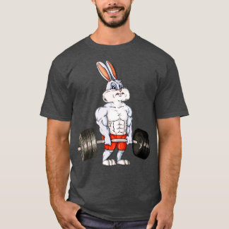 Rabbit Weightlifting Funny Deadlift Fitness Easter T-Shirt