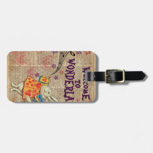Rabbit Welcome To .. Alice In Wonderland Luggage Tag