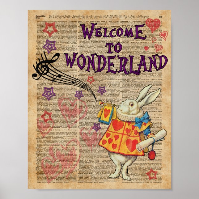 Rabbit Welcome To .. Alice In Wonderland Poster (Front)