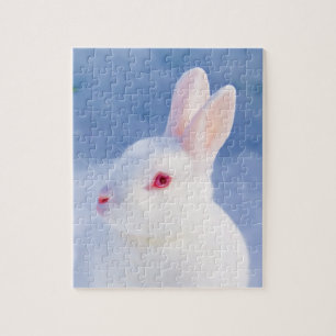 Rabbit white snow cute jigsaw puzzle