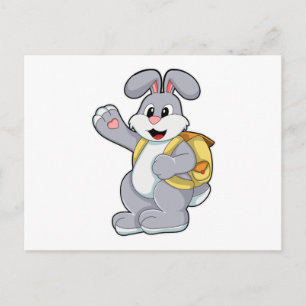 Rabbit with Backpack Postcard