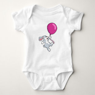 Rabbit with Balloon Baby Bodysuit