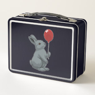 Rabbit with Balloon Metal Lunch Box