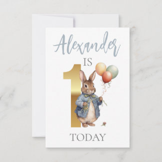 Rabbit with balloons First Birthday