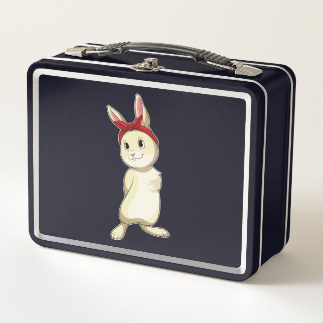 Rabbit with Bandana Metal Lunch Box (Front)