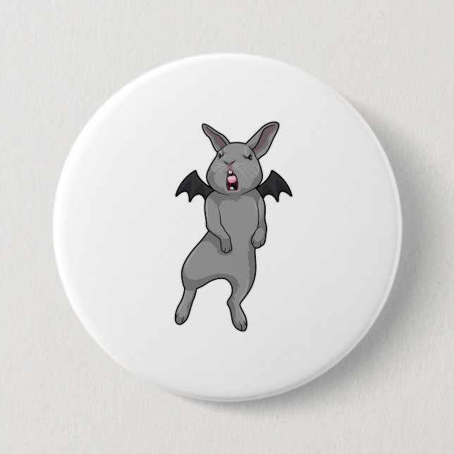 Rabbit with Bat wing 7.5 Cm Round Badge (Front)