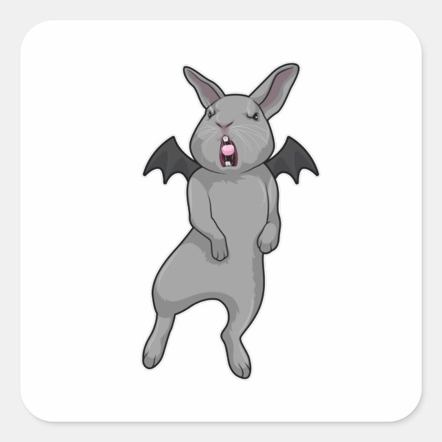 Rabbit with Bat wing Square Sticker (Front)