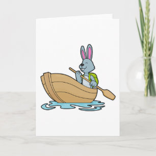 Rabbit with Boat & Paddle Card