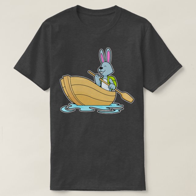 Rabbit with Boat Paddle T-Shirt (Design Front)