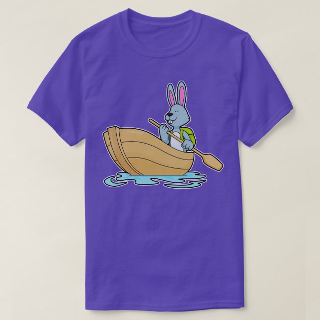 Rabbit with Boat Paddle T-Shirt (Design Front)