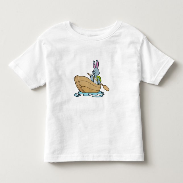 Rabbit with Boat & Paddle Toddler T-Shirt (Front)