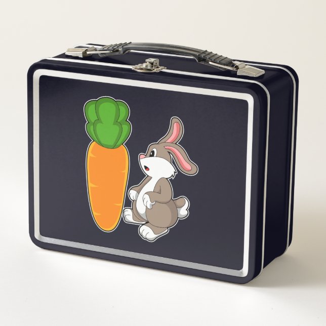 Rabbit with Carrot (2).PNG Metal Lunch Box (Front)