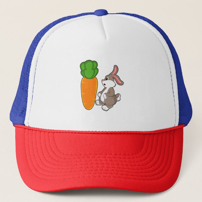 Rabbit with Carrot (2).PNG Trucker Hat (Front)