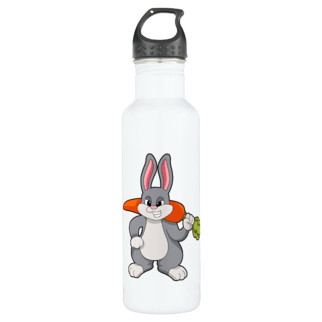 Rabbit with Carrot 710 Ml Water Bottle (Front)