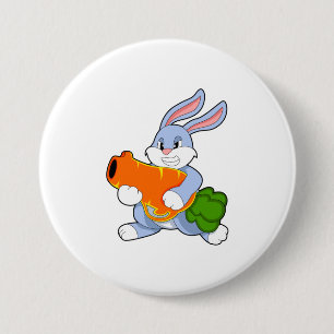 Rabbit with Carrot 7.5 Cm Round Badge