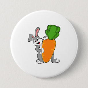 Rabbit with Carrot 7.5 Cm Round Badge