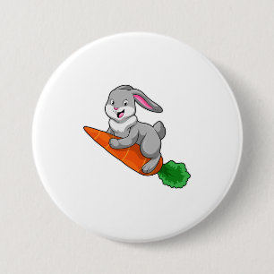 Rabbit with Carrot 7.5 Cm Round Badge