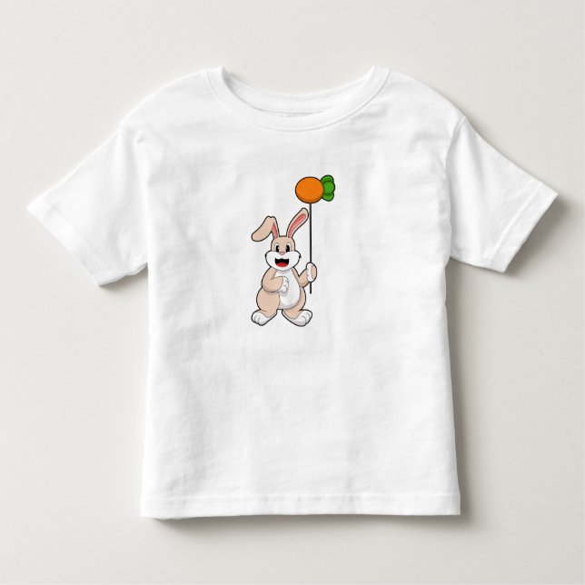 Rabbit with Carrot as Balloon.PNG Toddler T-Shirt (Front)