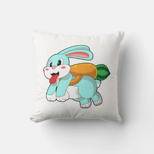 Rabbit with Carrot as Rocket Cushion