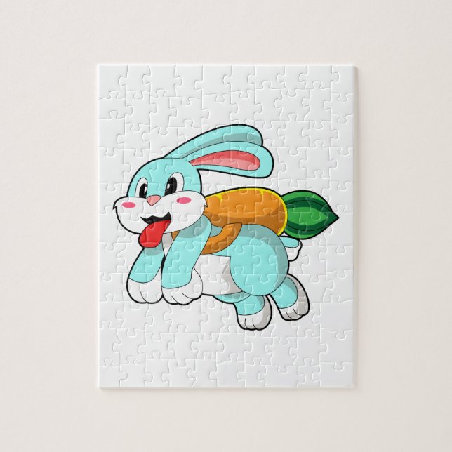 Rabbit with Carrot as Rocket Jigsaw Puzzle (Vertical)