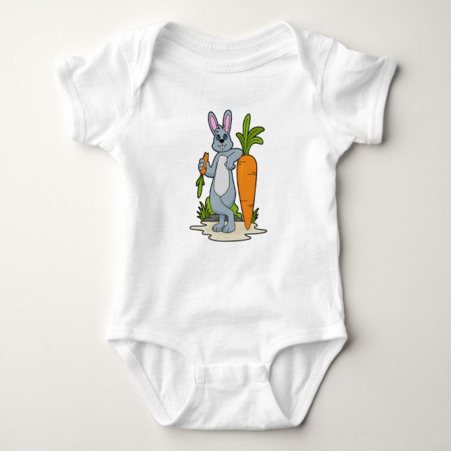 Rabbit with Carrot Baby Bodysuit (Front)