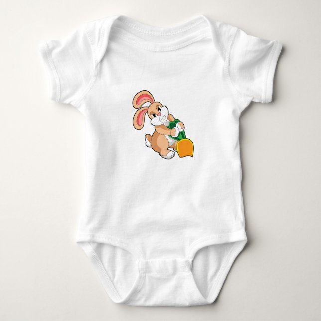 Rabbit with Carrot Baby Bodysuit (Front)