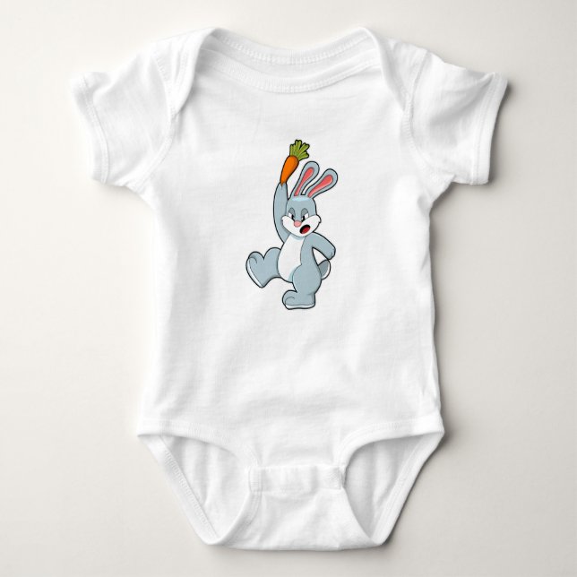 Rabbit with Carrot Baby Bodysuit (Front)