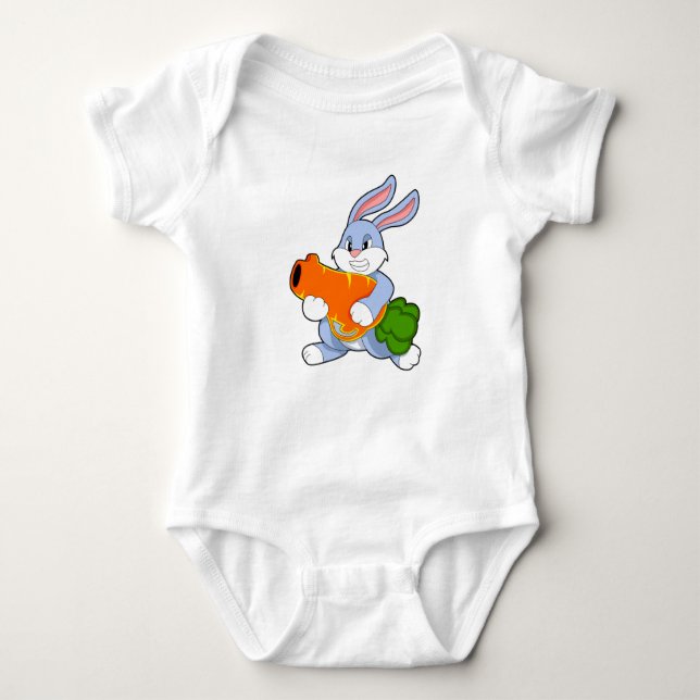 Rabbit with Carrot Baby Bodysuit (Front)