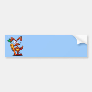 Rabbit with carrot bumper sticker