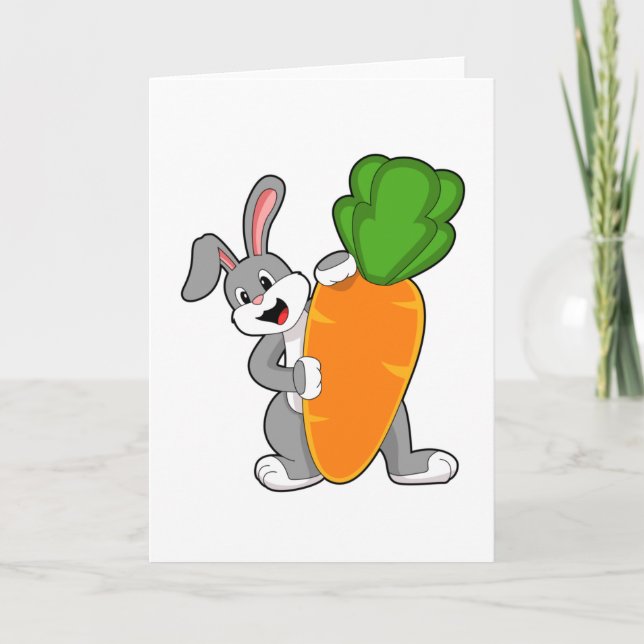Rabbit with Carrot Card (Front)