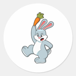 Rabbit with Carrot Classic Round Sticker