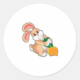 Rabbit with Carrot Classic Round Sticker