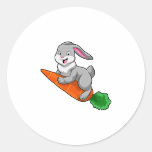 Rabbit with Carrot Classic Round Sticker