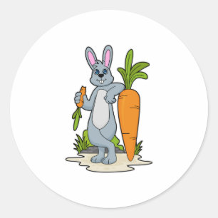 Rabbit with Carrot Classic Round Sticker