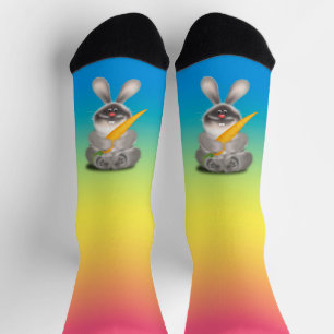 Rabbit with Carrot Crew Socks