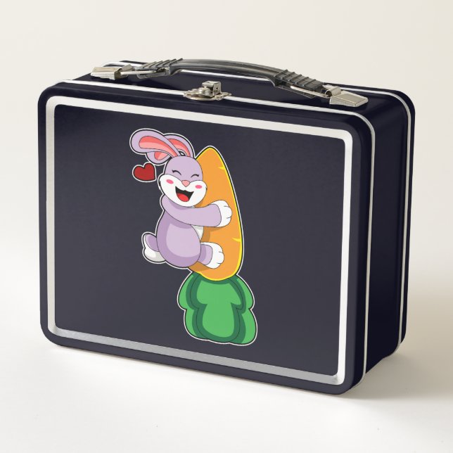 Rabbit with Carrot Metal Lunch Box (Front)
