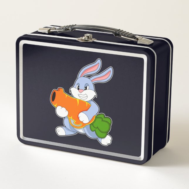 Rabbit with Carrot Metal Lunch Box (Front)