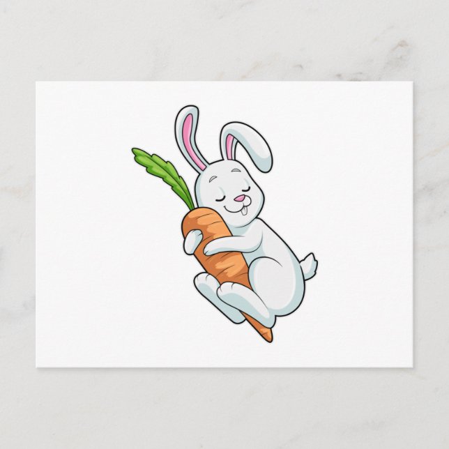 Rabbit with Carrot Postcard (Front)