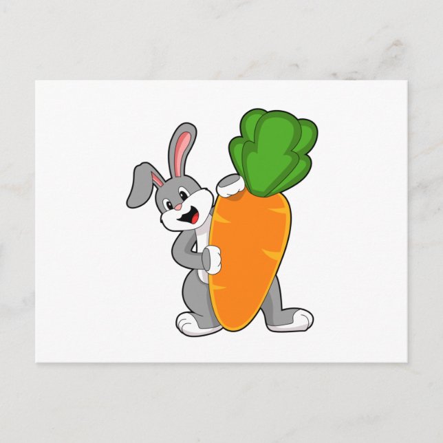 Rabbit with Carrot Postcard (Front)