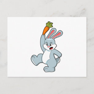 Rabbit with Carrot Postcard